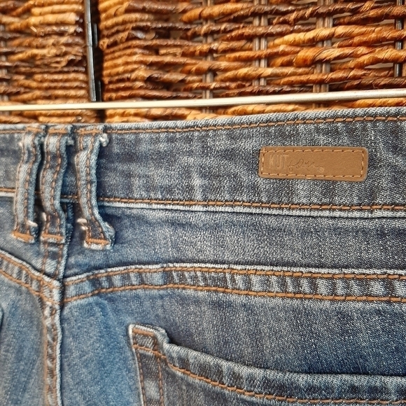 Kut from the Kloth Diana Skinny Jeans Women's 2 Distressed Frayed Low Rise Dark - Picture 5 of 7